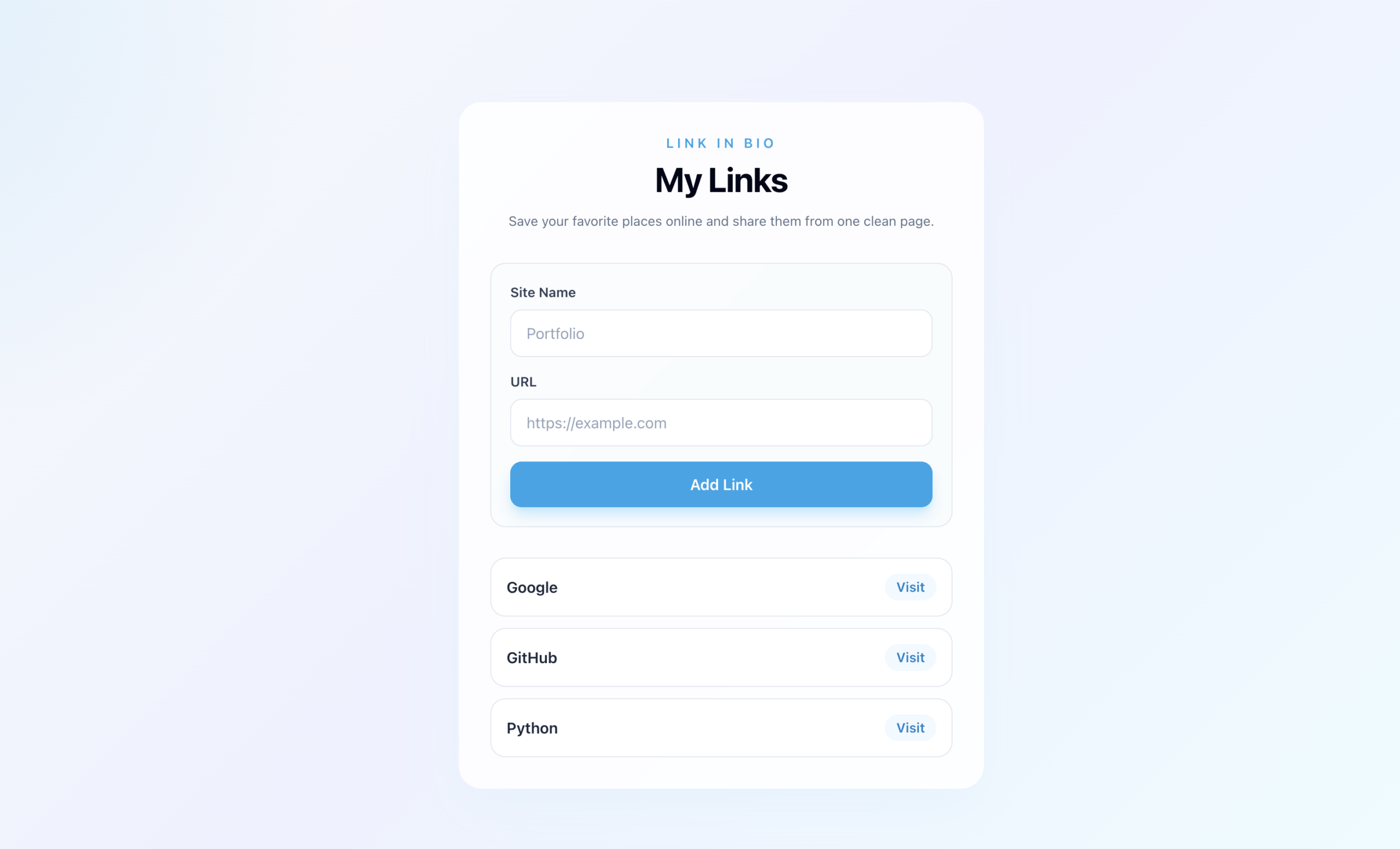 Users could now add and remove links, making the application far more useful.